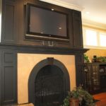 tv, fireplace, black