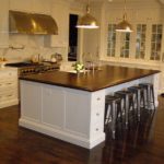 Beaded Inset, White Painted, Walnut Wood Countertop, Painted Island,