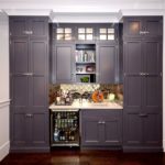 bar, painted blue, ice box hardware, inset, bailey, blue