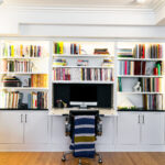 Office Bookshelf fold out workstation
