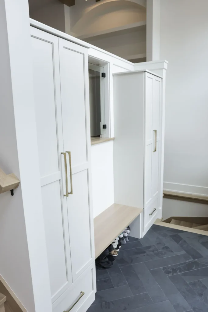 Painted White Mudroom